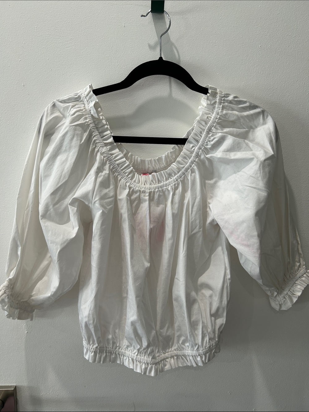 kate spade White Elastic-Neck Peasant Top
